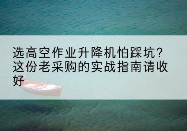 珠海高空作业升降机厂家推荐-选高空作业升降机怕踩坑？这份老采购的实战指南请收好